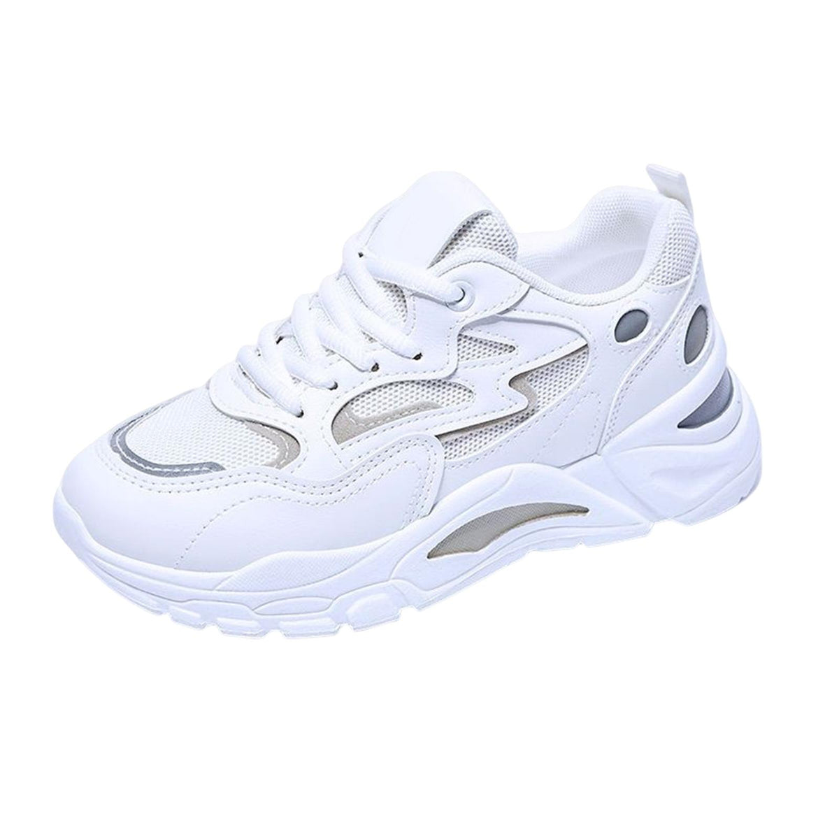 Maxbell Women's Shoes Sport Sneakers Versatile Breathable for Jogging Camping White 37