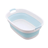 Maxbell Folding Bathing Tub with Drainage Hole Indoor Outdoor Use Multi Purpose Blue