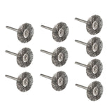 Maxbell 10Pcs 2.2cm Steel wire Brush Metal Derusting Brush Accessory