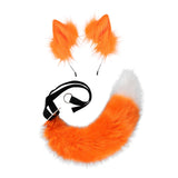 Maxbell Faux tail fox Furry Easy wearing Clip Ears for Women Teen Halloween Orange White