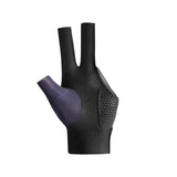 Maxbell Three Fingers Gloves Left Hand Anti Slip Elastic Pool Cue Mitts Black Blue