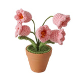 Maxbell Hand Woven Artificial Flowers Ornament Gift for Friends Table Centerpieces Pink