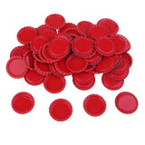 Maxbell 100 Piece Flattened Bottle Caps for DIY Hair Bows Pendant Craft Red