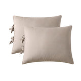 Max Maxb Solid Color Polyester Pillow Case Cushion Cover with Ties 2-in-1 Beige