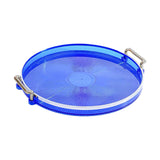 Maxbell Portable Vanity Tray Display Serving Tray with Handle for Desktop Decor Blue
