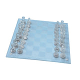 Maxbell Crystal Chess Board Adults Play Set Glass Chess Game for Gift Activity Party