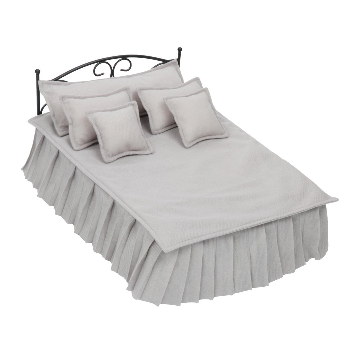 Maxbell Wrought Iron Miniature Dollhouse Bed Simulation 1/6 for Dollhouse gray