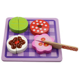 Maxbell Wooden Magnet Connected Cake Dessert Simulation Kitchen Food Play Toy Purple