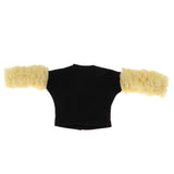 Max Trendy Splicing Plush Sleeve Pullover for Blythe Doll Casual Clothing Yellow