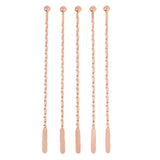 Max 5Pcs 7.5inch Stainless Steel Stirrer Cocktail Swizzle Stick Rose Gold-Thread