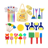Maxbell 32x Kids Painting Brushes Set Washable Sponge Paint Brush Set Children Gifts Yellow