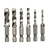Maxbell 6pcs Quick Change HEX Shank Twist Drill and Bit set - metal M3-M10 Silver