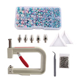 Maxbell Pearl Handmade Setting Machine Handmade DIY Craft Accessories for Cap Punch Blue Pink