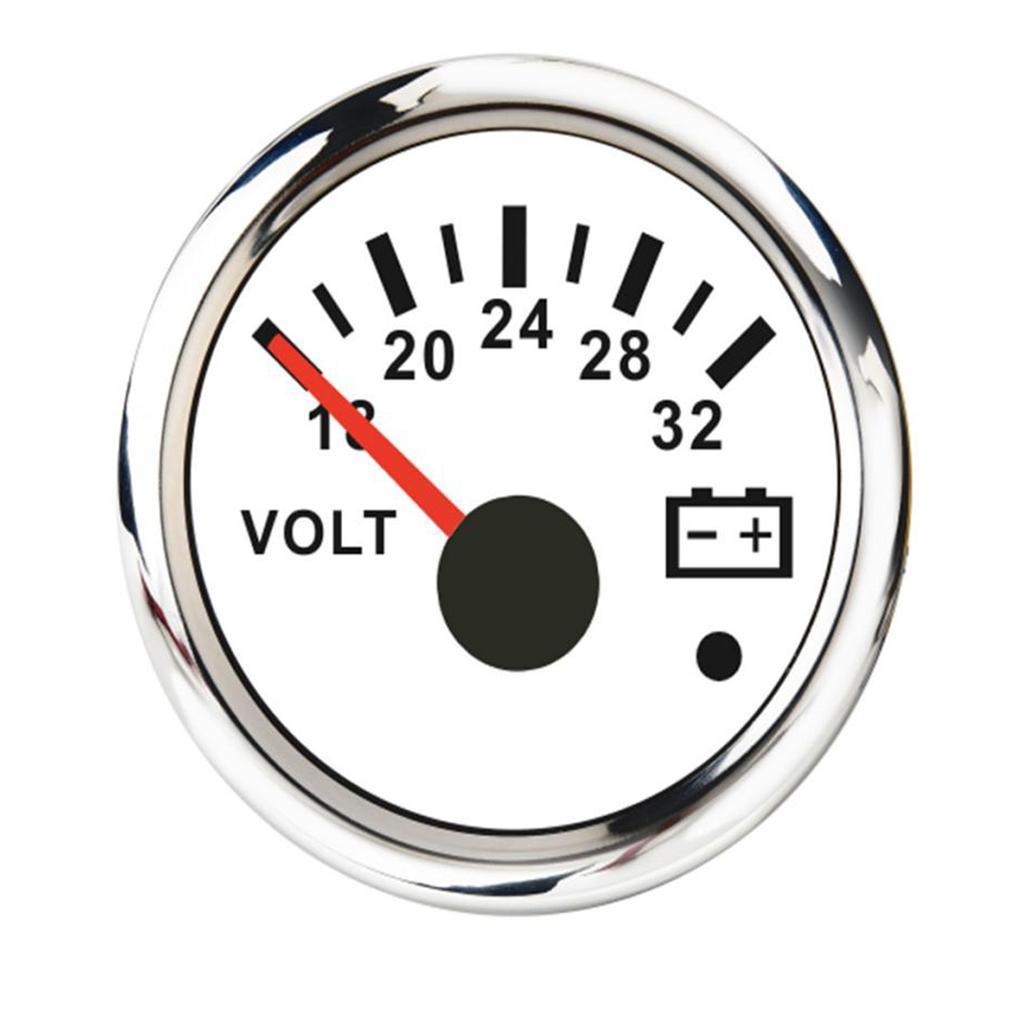 Max Maxb 52mm White Anti-fog Round Panel Digital LED Voltmeter Gauge for Boat Yacht