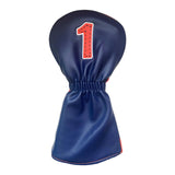 Maxbell Golf Club Head Cover Fairway Woods Headcovers with Interchangeable Tags blue 1 40x20x3 cm