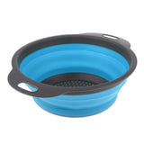 Maxbell Camping Hiking Collapsible Colander Kitchen Folding Strainer Basket L Blue