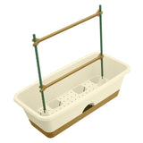 Maxbell Balcony Planter Resin Nordic Rectangle Planters Box for Outdoor Garden Porch Beige