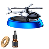 Maxbell Helicopter Car Air Freshener Office Dual Frequency Mode Solar Autorotation Blue