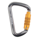 Maxbell 28KN Aluminum Climbing Mountaineering D Type Carabiner Gray Auto Lock
