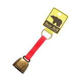 Maxbell Bear Bell with Keyring Hanging Cow Bell for Mountain Climbing Outdoor Travel Red Strap Bronze
