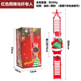 Maxbell Electric Climbing Ladder Santa Claus Doll Christmas Figurine for Xmas Tree Red Ladder