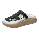 Maxbell Women's Slide Sandals Comfortable Flat Shoes 5cm Thick Sole Nonslip Slippers Black 36