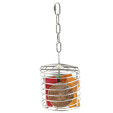 Max Parrot Bird Stainless Steel Cage Feeder Hang Foraging Toy Pet Treat Round