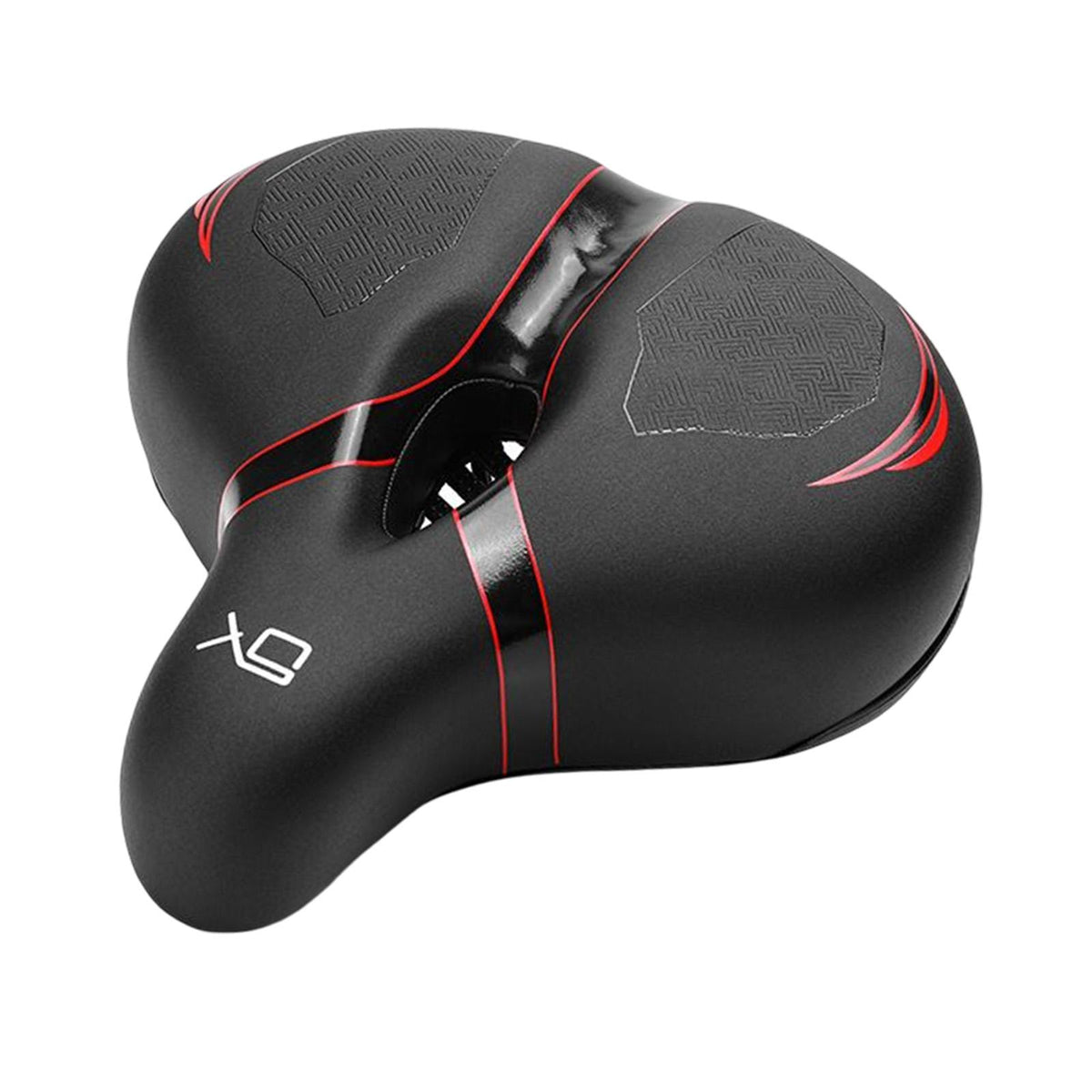 Maxbell Comfort Bike Seat PU Leather Easy to Install Exercise Bicycle Saddle Cushion Chinese Red