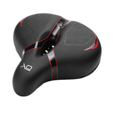 Maxbell Comfort Bike Seat PU Leather Easy to Install Exercise Bicycle Saddle Cushion Chinese Red