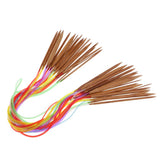 Maxbell 18Pc/set Mixed Color Circular Bamboo Knitting Needles Crocheting Tools 60cm