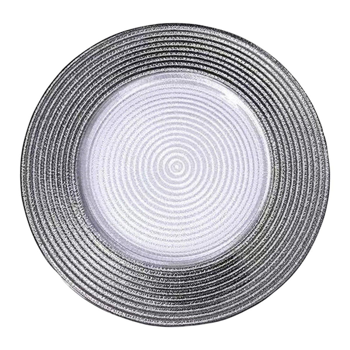 Maxbell Round Charger Plate Serving Plate Reusable Vintage for Holiday Events Argent