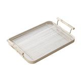 Maxbell Decorative Tray Bathroom Organizer with Handles for Hotel Tabletop Bathroom White