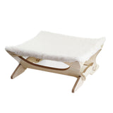 Maxbell Wooden Indoor Winter Warm Cat Bed Foldable Cat Hammock Pet Supplies White