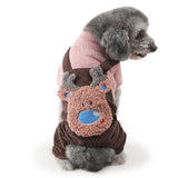 Maxbell Pet Dog Clothes Double-Layer Corduroy Four-Legged Cotton Coat Pink M