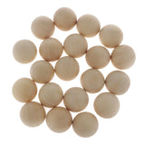 Maxbell 10/20 Pieces Bulk Round Wood Beads Loose Spacer for Jewelry Art Crafts 25MM