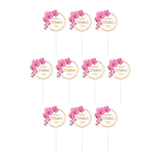 Maxbell 10Pcs Cake Toppers DIY Happy Mother's Day Cake Topper for Pastries Ornaments Round