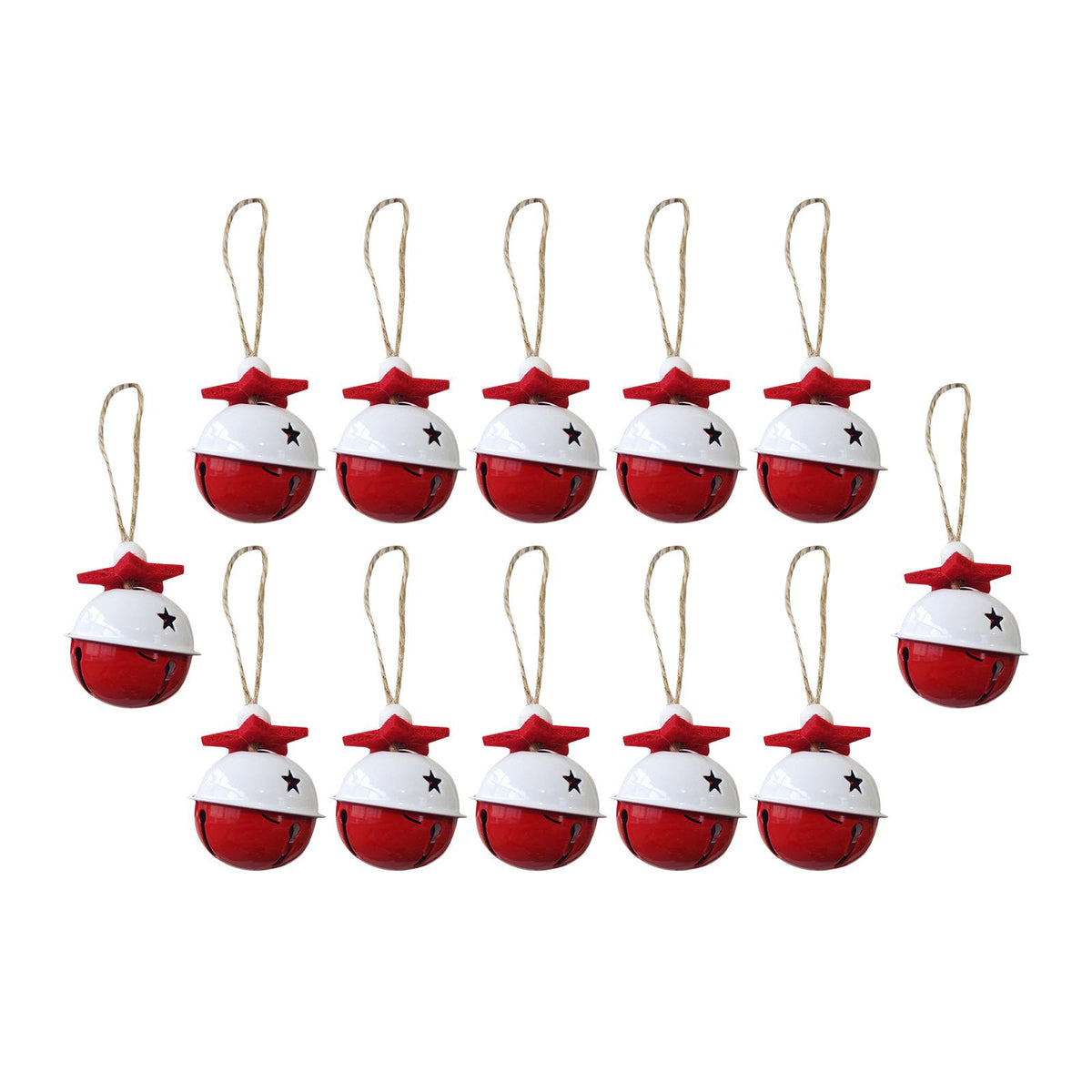 Maxbell 12x Bells Pendant Pendant Elements Craft for Christmas Tree Ornament Multicolor