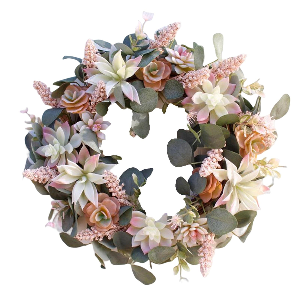 Maxbell 16 inch Artificial Flowers Wreaths Decoration for Front Door Outside Summer