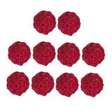 Maxbell 10 Pieces Rattan Wicker Ball Photo Props Wedding Home DIY Trinkets Red