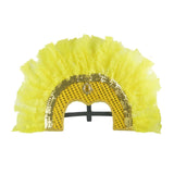 Maxbell Fashion Feather Headdress Art Headpiece for Stage Performance Photo Props Yellow