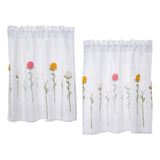 Maxbell Rod Pocket Short Curtain Drapes Short Curtains for Small Window Door Bedroom Flower 74cmx61cm