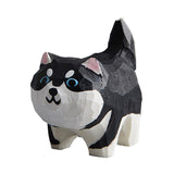 Maxbell Small Wooden Carving Dog Statue Animal Sculpture for Desktop Cabinet Decor