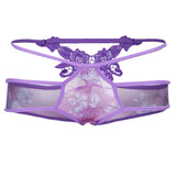 Maxbell Women's Flower Underpants T-Back Underwear Ladies Lingerie Bikini Panties Purple