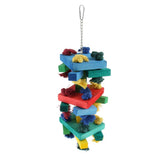 Max Small to Large Parrots Toy Parrot Wood Blocks Bird Chew Toy 3