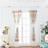 Max Offset Printed Voile Slot Top Panel Tulle Window Blinds Yellow-100x270cm