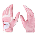 Maxbell Women's Golf Glove Breathable Left Right Hand Golfer Gloves Pink White M