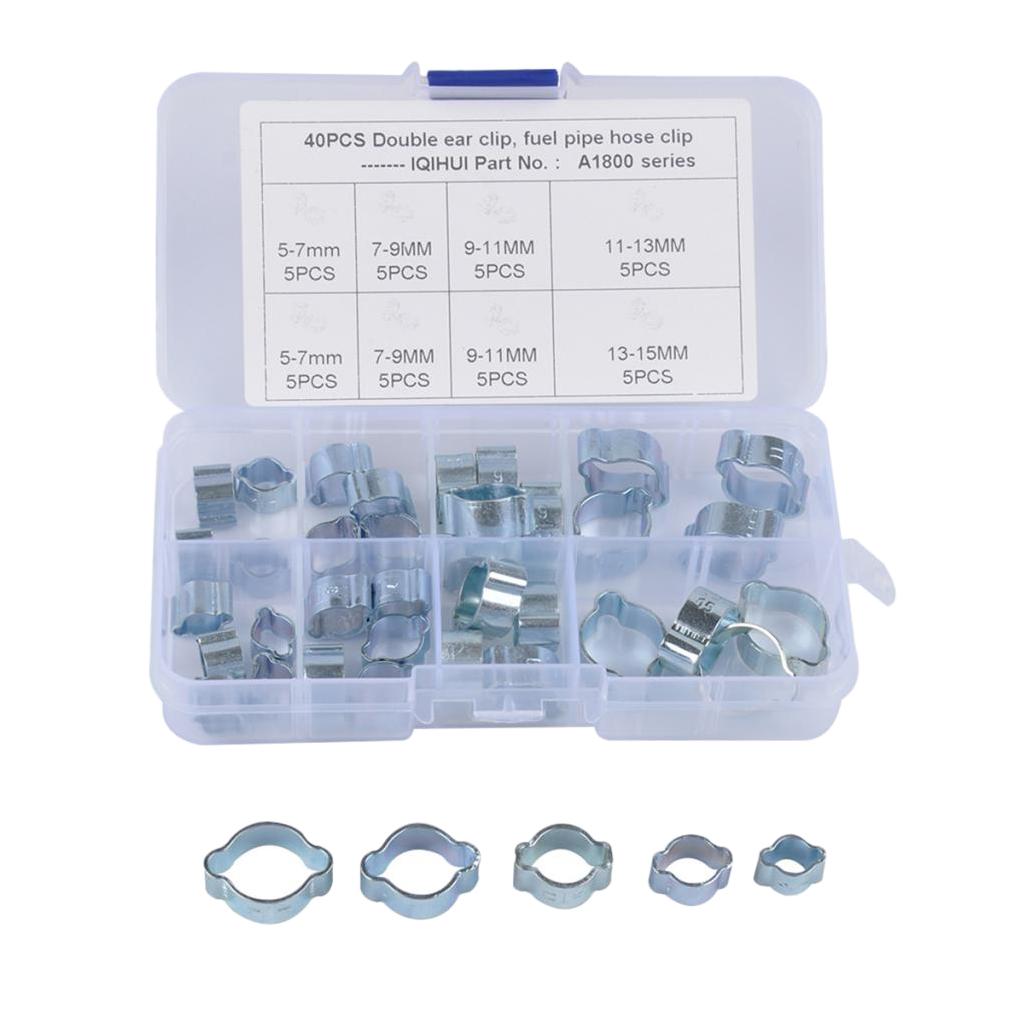 Max Maxb Double Ear Clamps O Clips Mikalor Water Fuel Air Hose Assortment Box x40