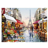 Maxbell Frameless DIY Painting By Numbers Canvas Painting Art Picture Flower Street