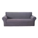 Max 2-Piece Sofa Cover Slipcover Furniture Protector 3 Cushion Couch Gray