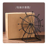 Maxbell Table Wheel Model Decorative Rotating Sculpture for Bookshelf Souvenir Black